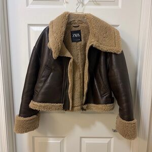 Zara Tan Shearling Jacket